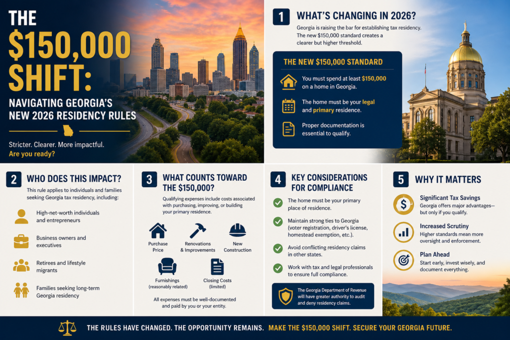 The $150,000 Shift: Navigating Georgia’s New 2026 Residency Rules
