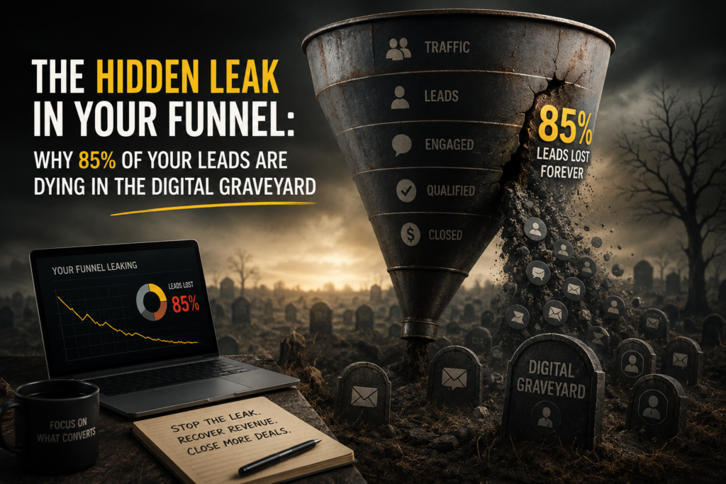 The Hidden Leak in Your Funnel: Why 85% of Your Leads Are Dying in the Digital Graveyard funnel-leak-lead-decay-boutique-brokerage